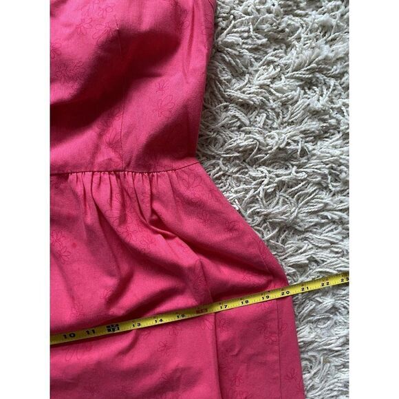 Vintage Carroll Reed Dress Pink Fit And Flare Shell Tropical Flower Floral 6 - Picture 11 of 13